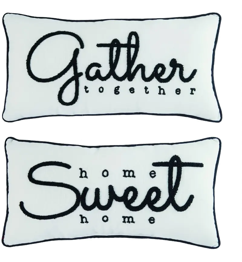 Assorted Black and White Fabric Throw Pillow