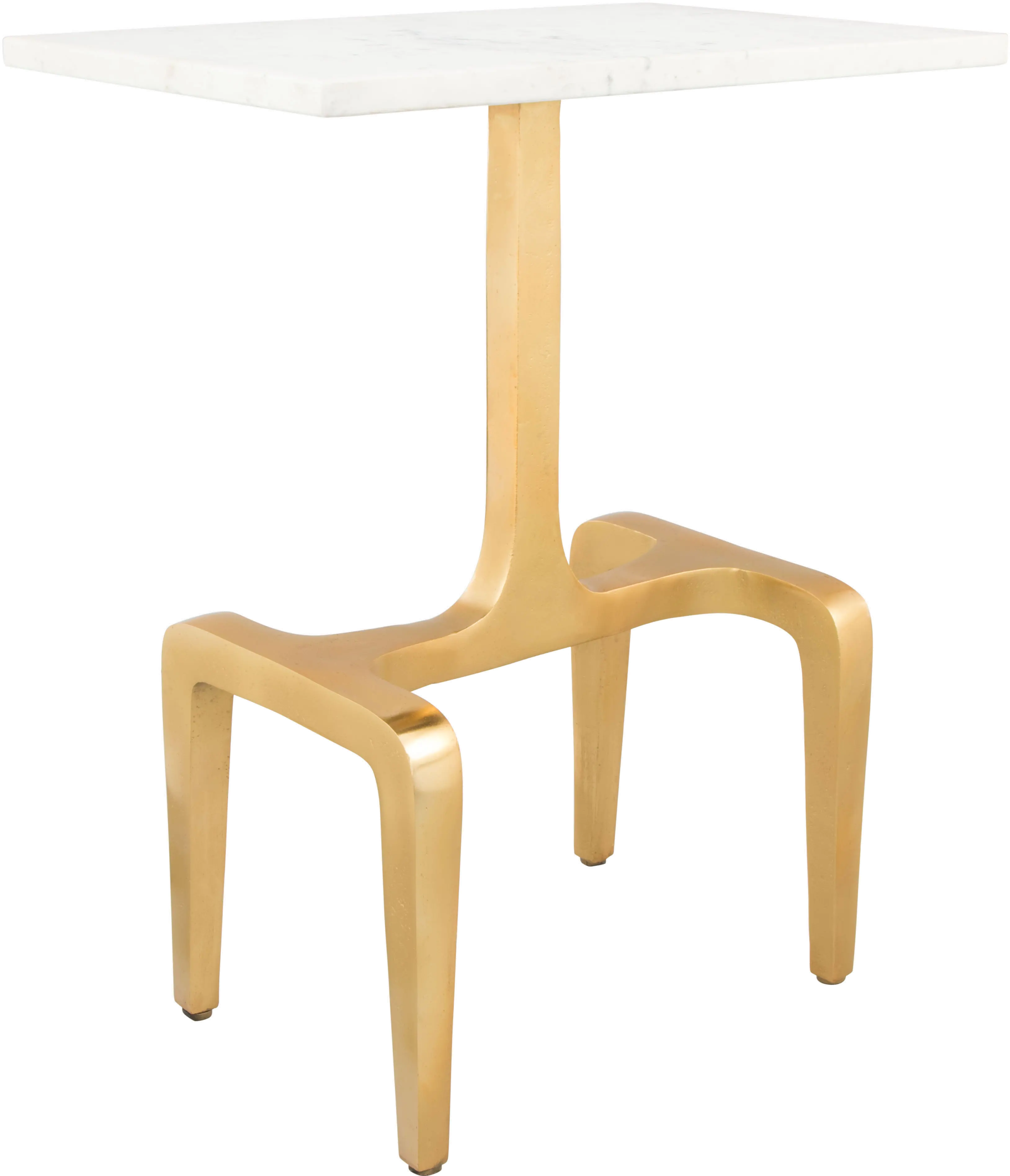 Modern White & Gold Side Table - Clement-1