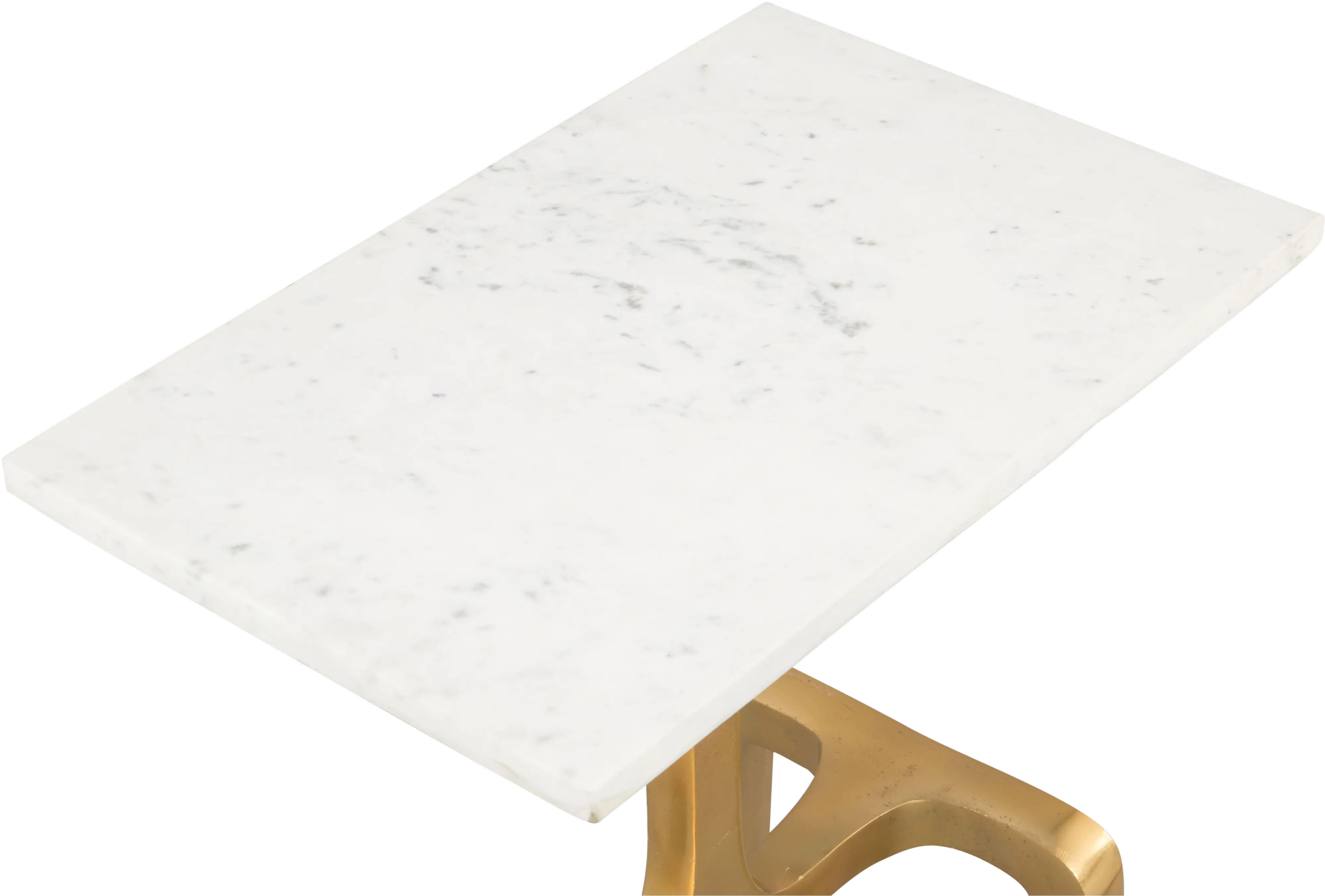 Modern White & Gold Side Table - Clement-5