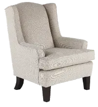 Andrea Classic Light Gray Upholstered Wingback Chair