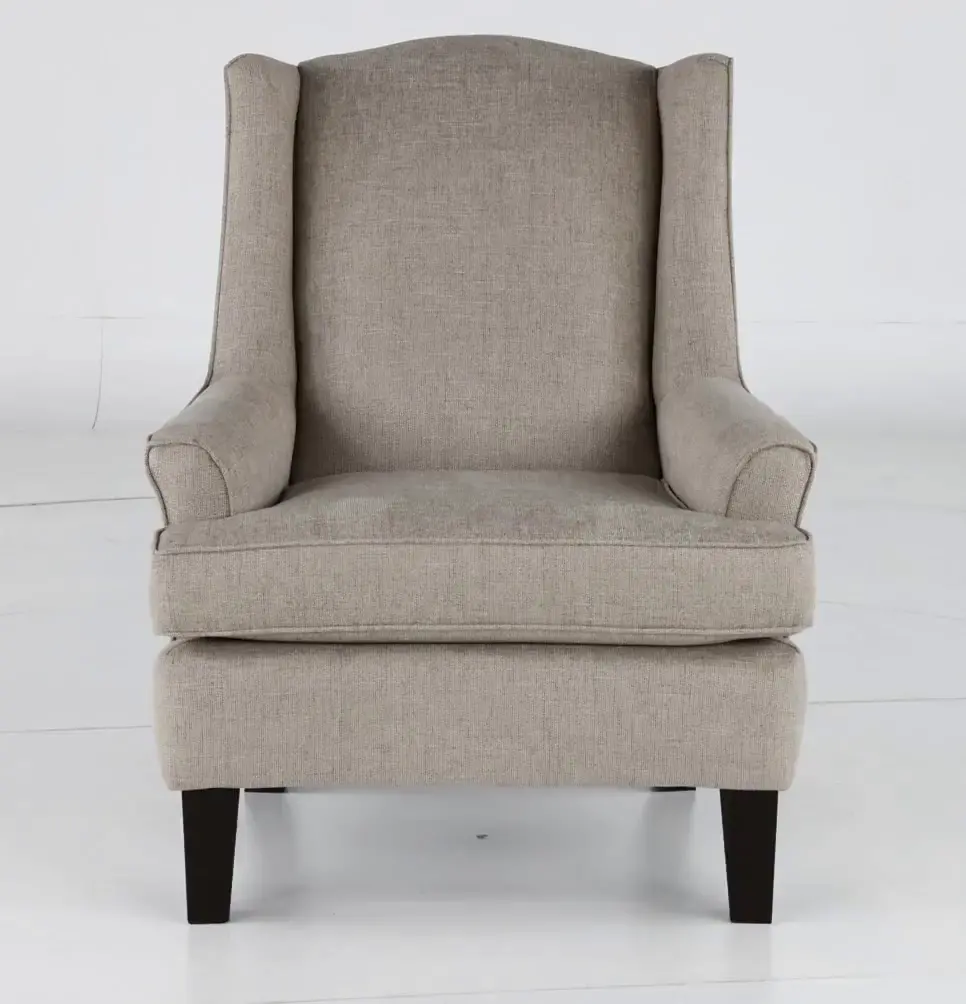 Andrea Classic Light Gray Upholstered Wingback Chair-8