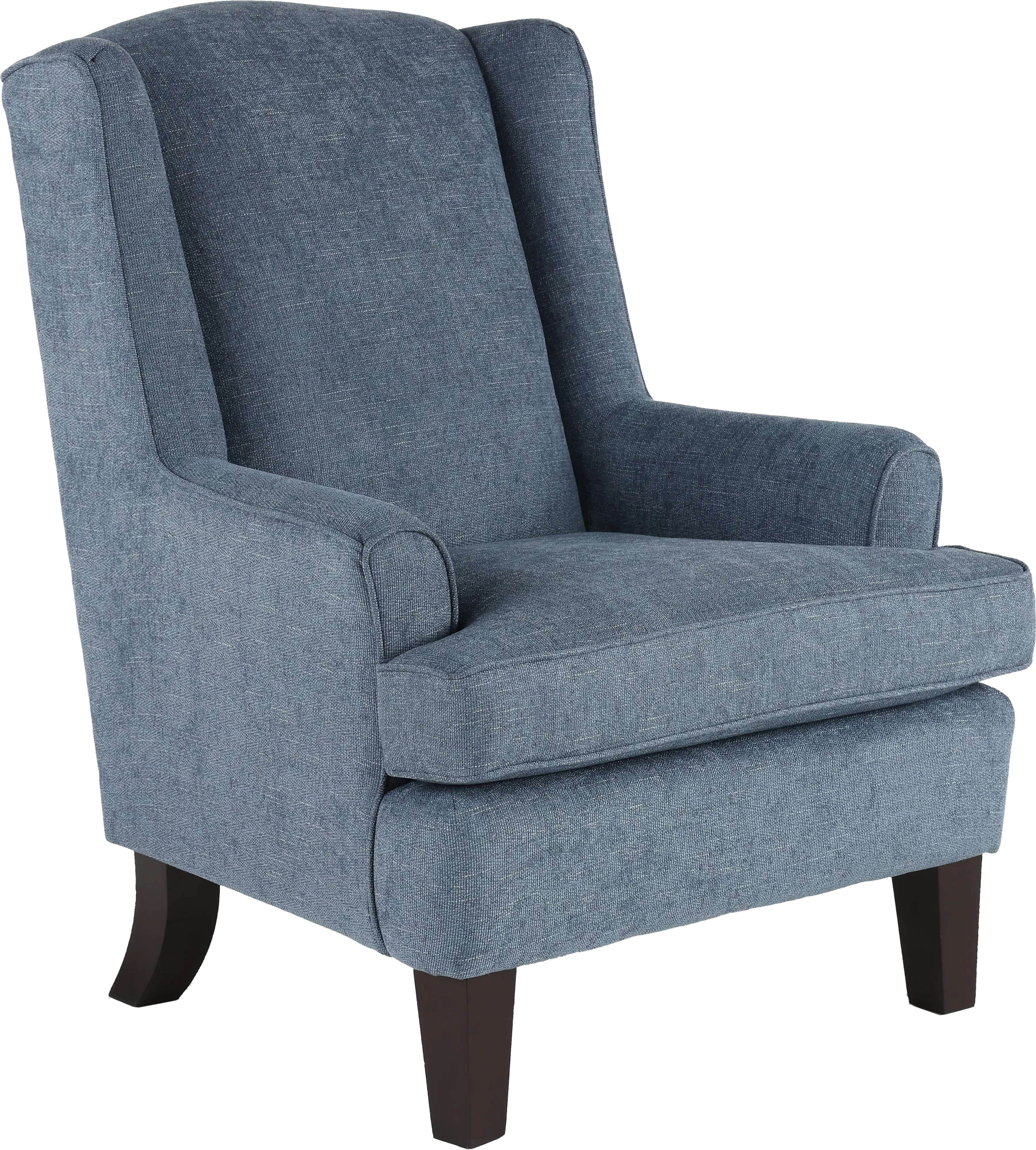 Andrea Classic Atlantic Blue Upholstered Wingback Chair-1