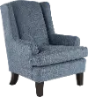 Andrea Classic Atlantic Blue Upholstered Wingback Chair