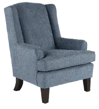 Andrea Classic Atlantic Blue Upholstered Wingback Chair