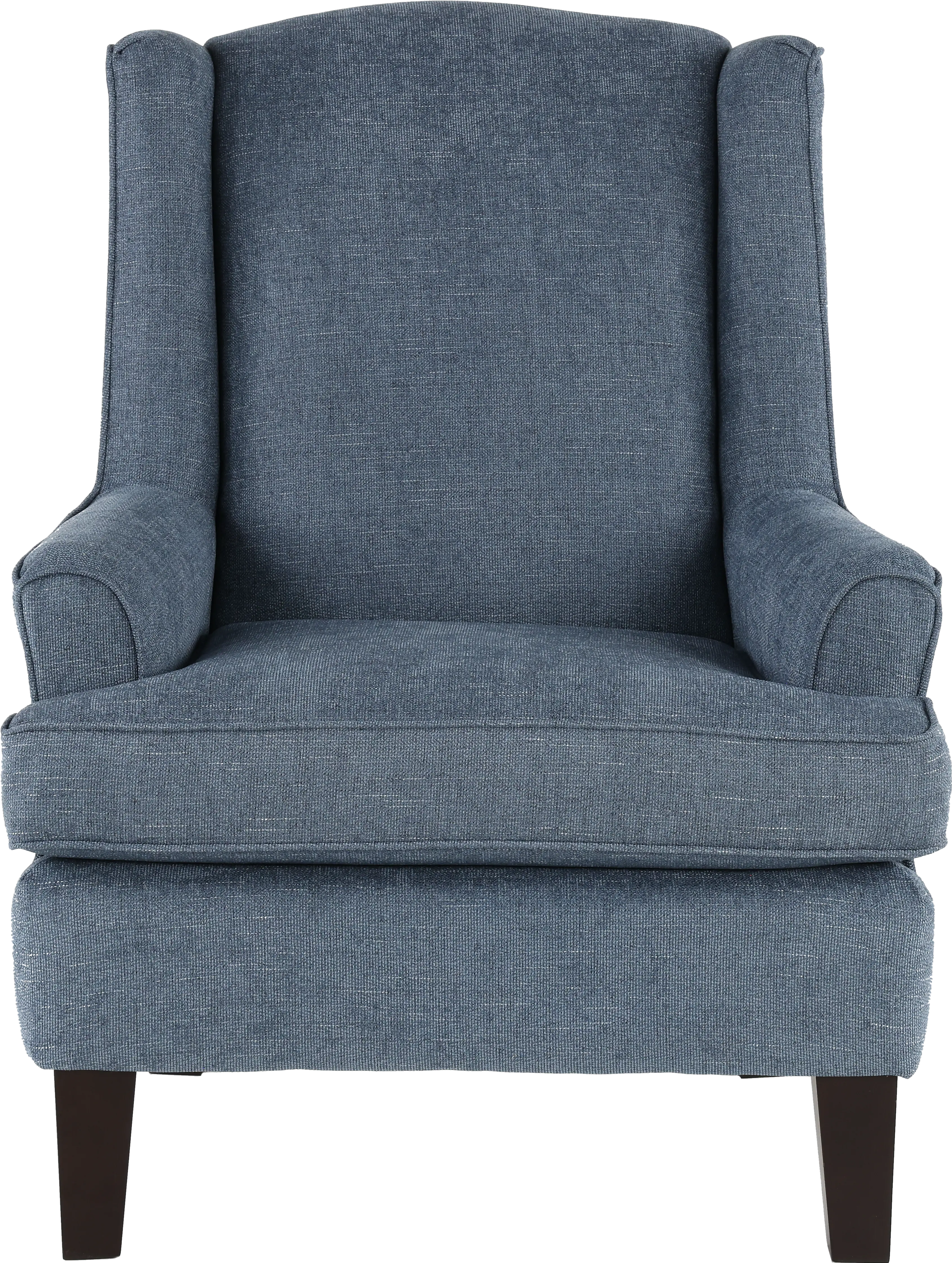 Andrea Classic Atlantic Blue Upholstered Wingback Chair-4