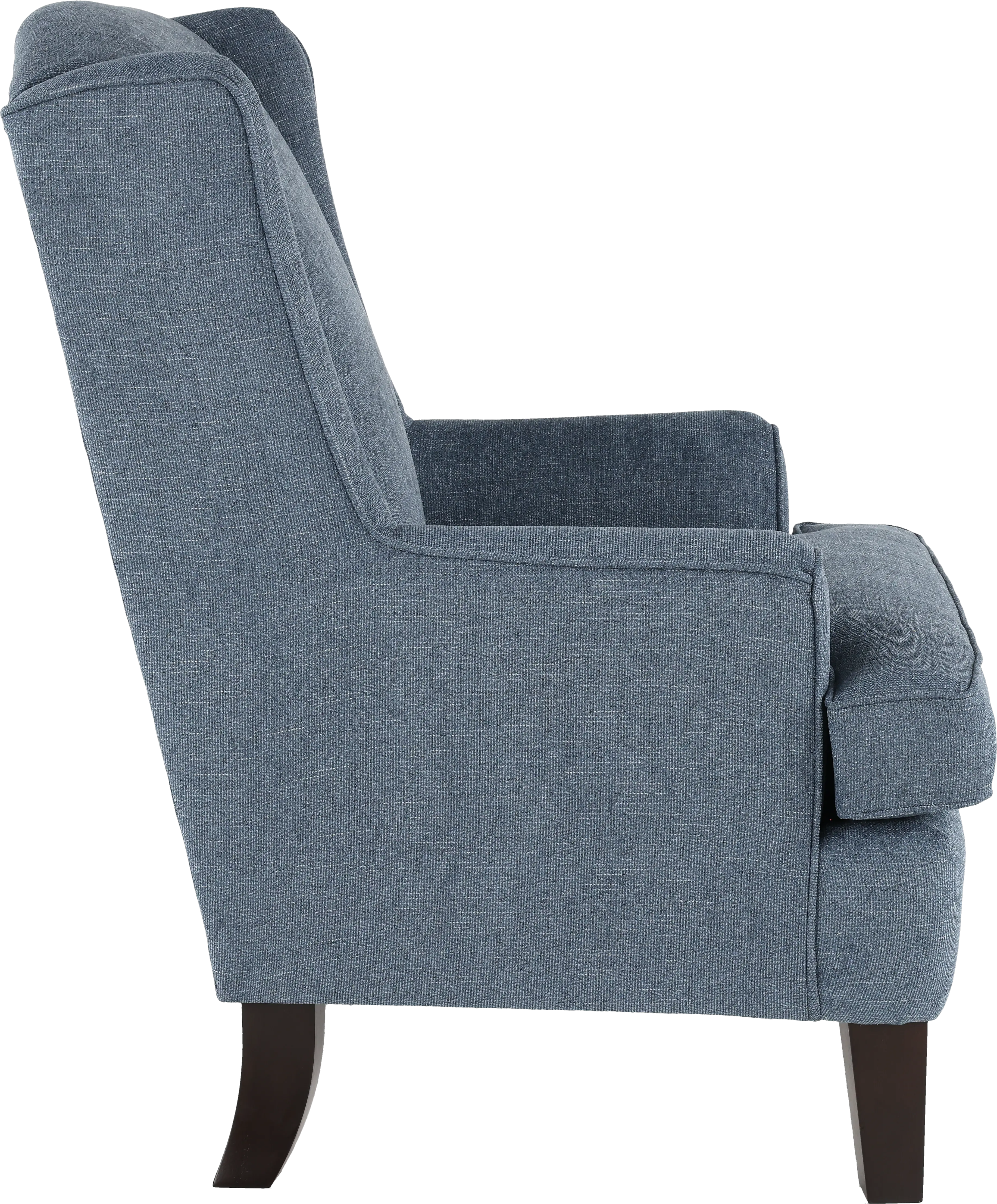 Andrea Classic Atlantic Blue Upholstered Wingback Chair-5