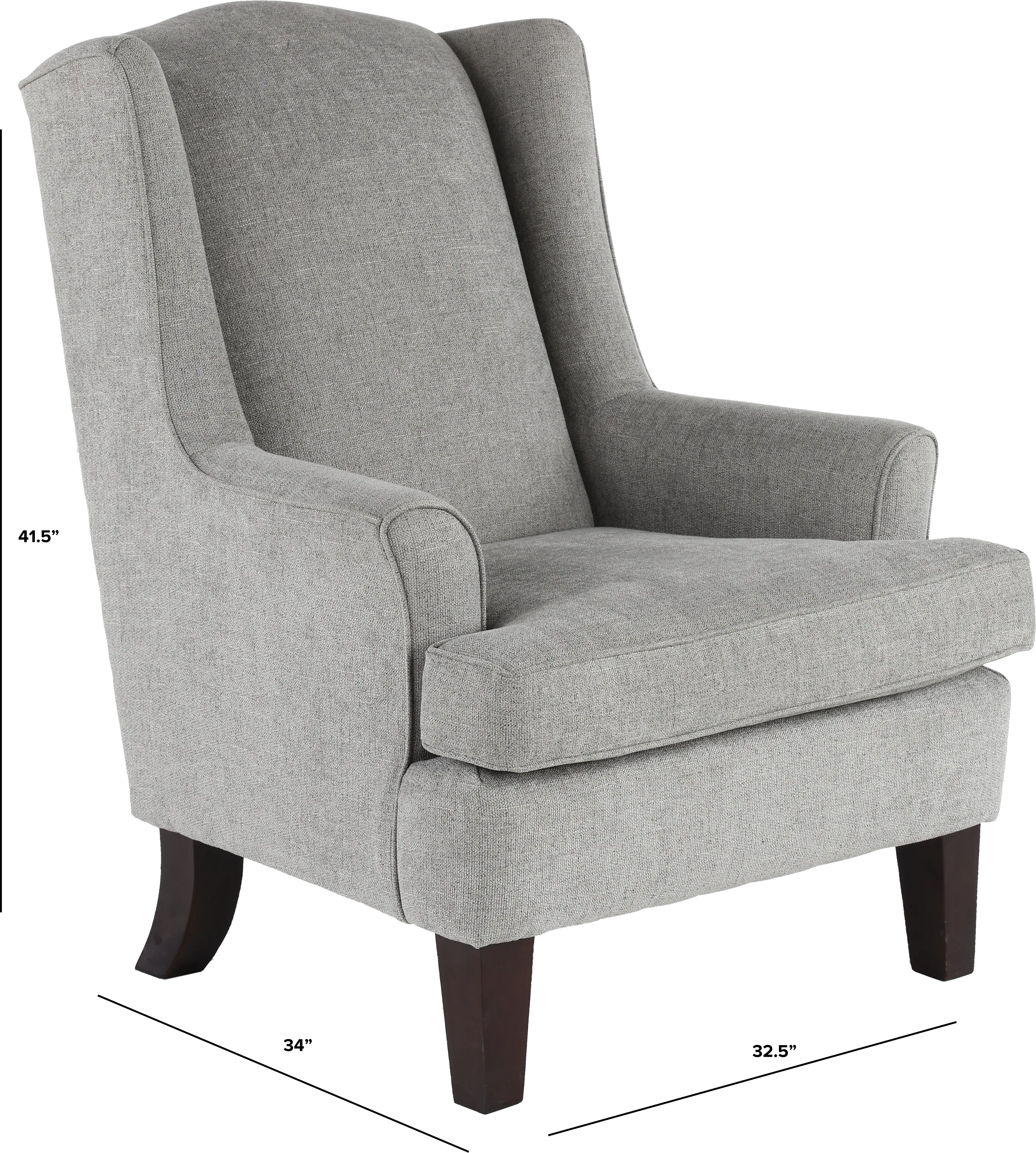 Andrea Classic Pewter Gray Wingback Chair-3