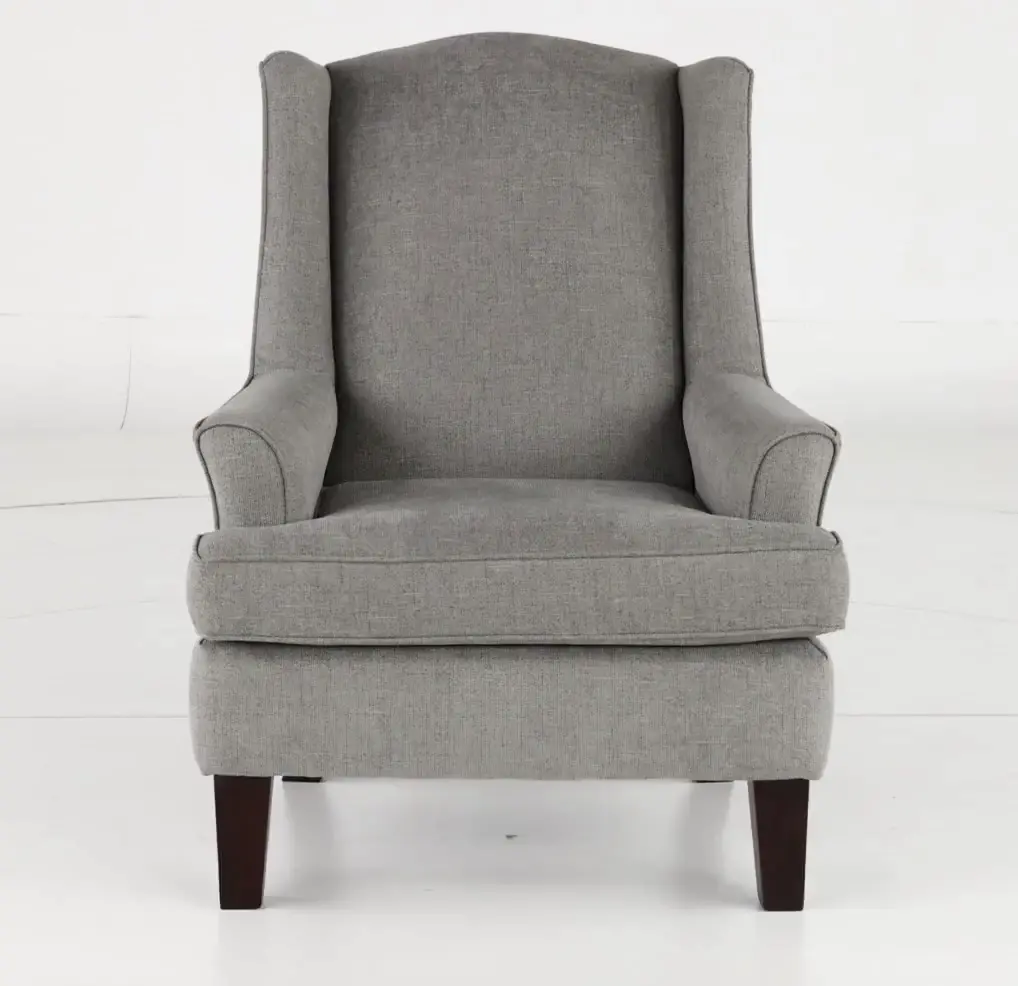 Andrea Classic Pewter Gray Wingback Chair-8