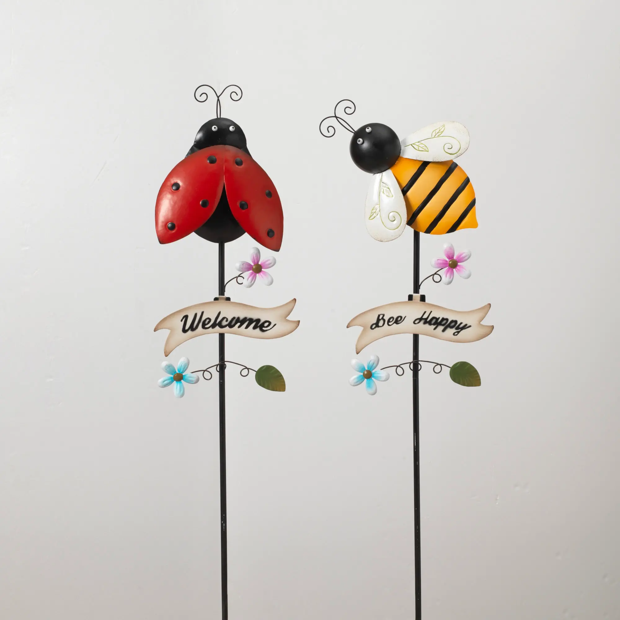 Assorted Ladybug or Bee Metal Yard Stake-1