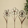 Assorted Rustic Galvanized Metal Flower Yard Stake