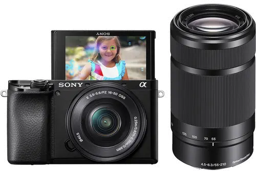 ILCE6100Y Sony Alpha a6100 Mirrorless Digital Camera with 16-50mm and 55-210mm Lenses-1