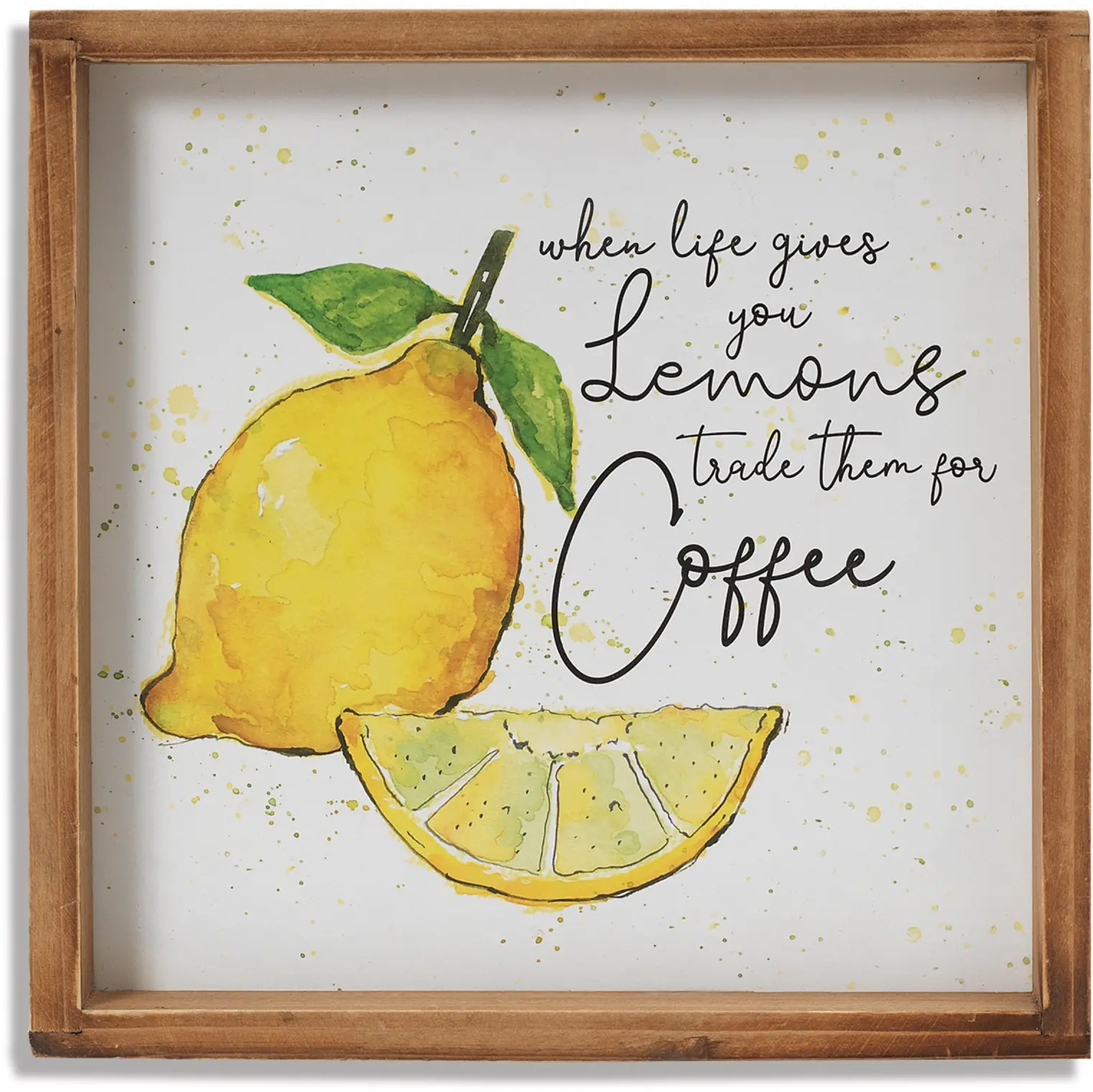 11 Inch  When Life Gives You Lemons  Framed Wood Wall Sign-1