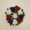 Red, White and Blue Americana Faux Flower Wreath Arrangement
