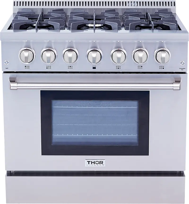 Thor 36 Inch Professional Dual Fuel Convection Range - Stainless Steel