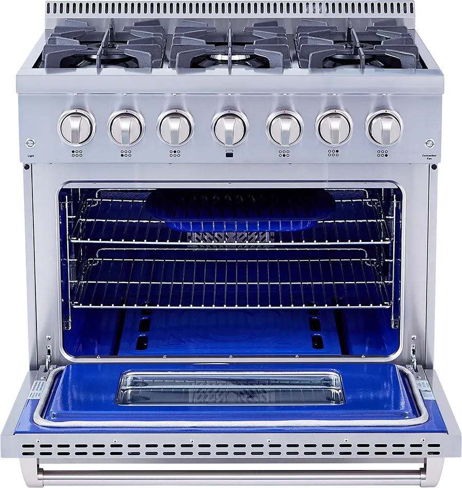 Thor 36 Inch Professional Dual Fuel Convection Range - Stainless Steel-4