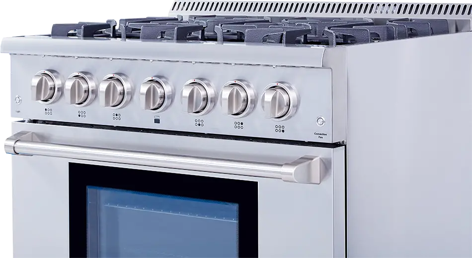 Thor 36 Inch Professional Dual Fuel Convection Range - Stainless Steel-5