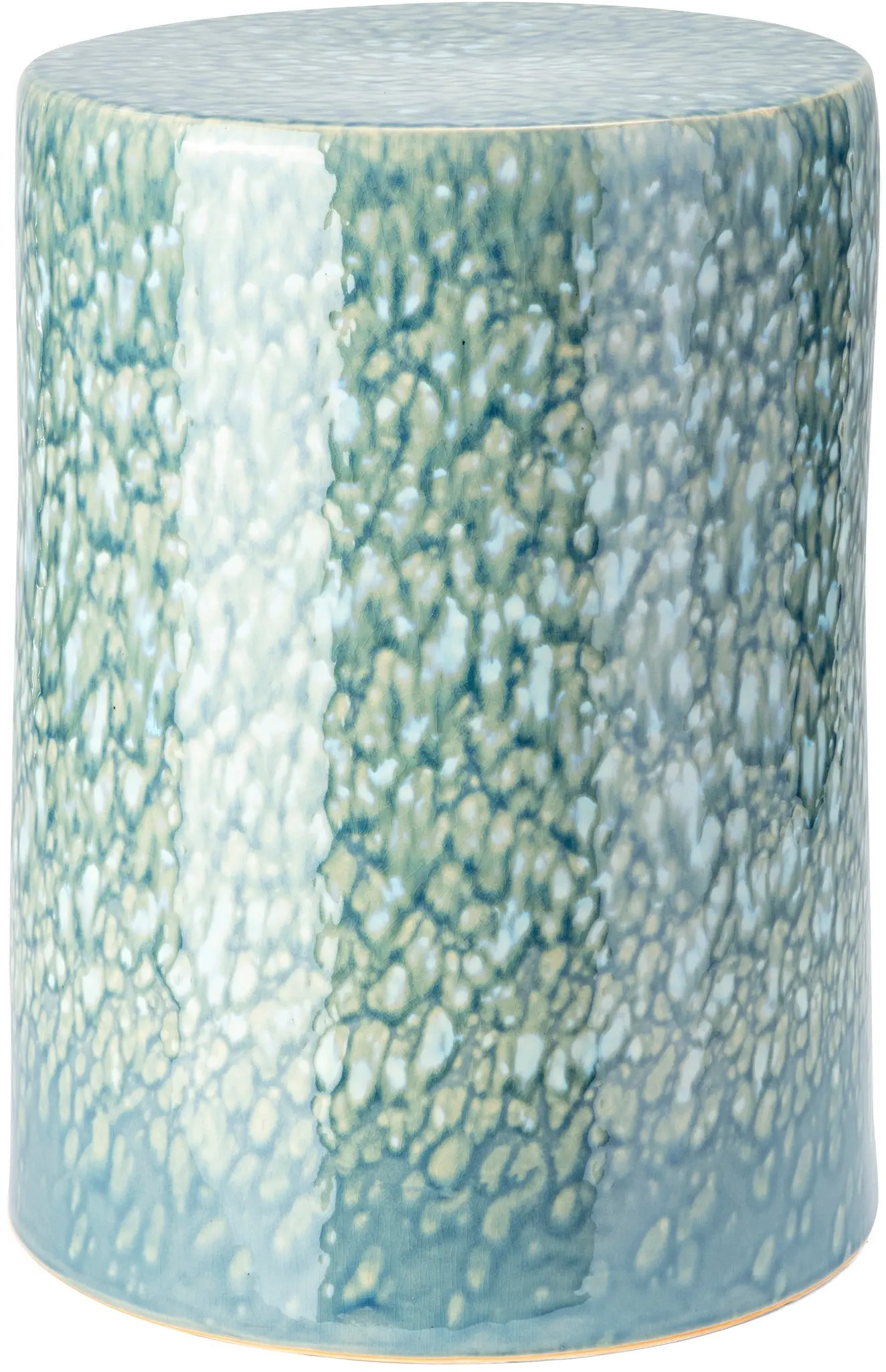 16 Inch Reactive Glaze Blue Ceramic Stool-1