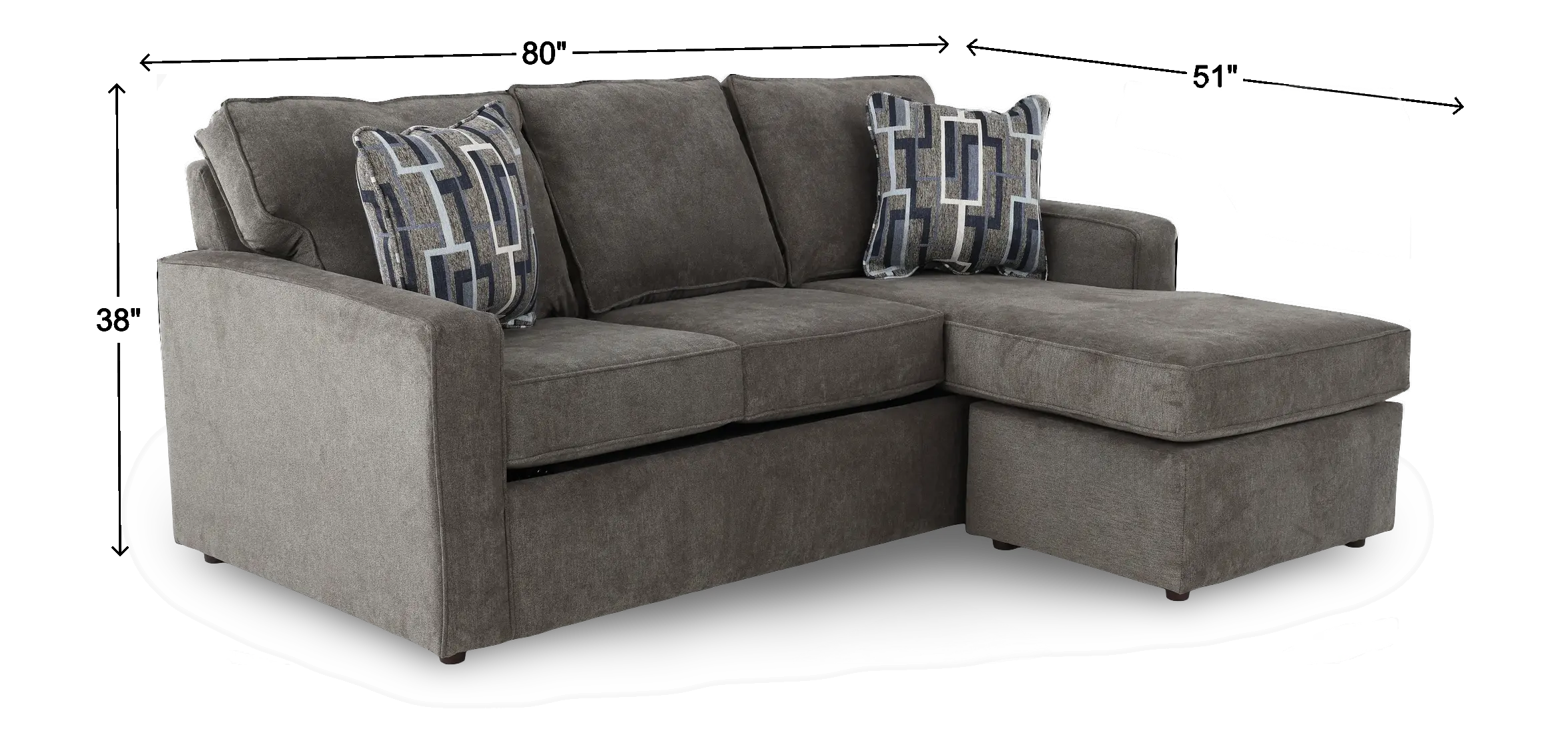Norris Graphite Gray Queen Sleeper Sofa with Ottoman-3