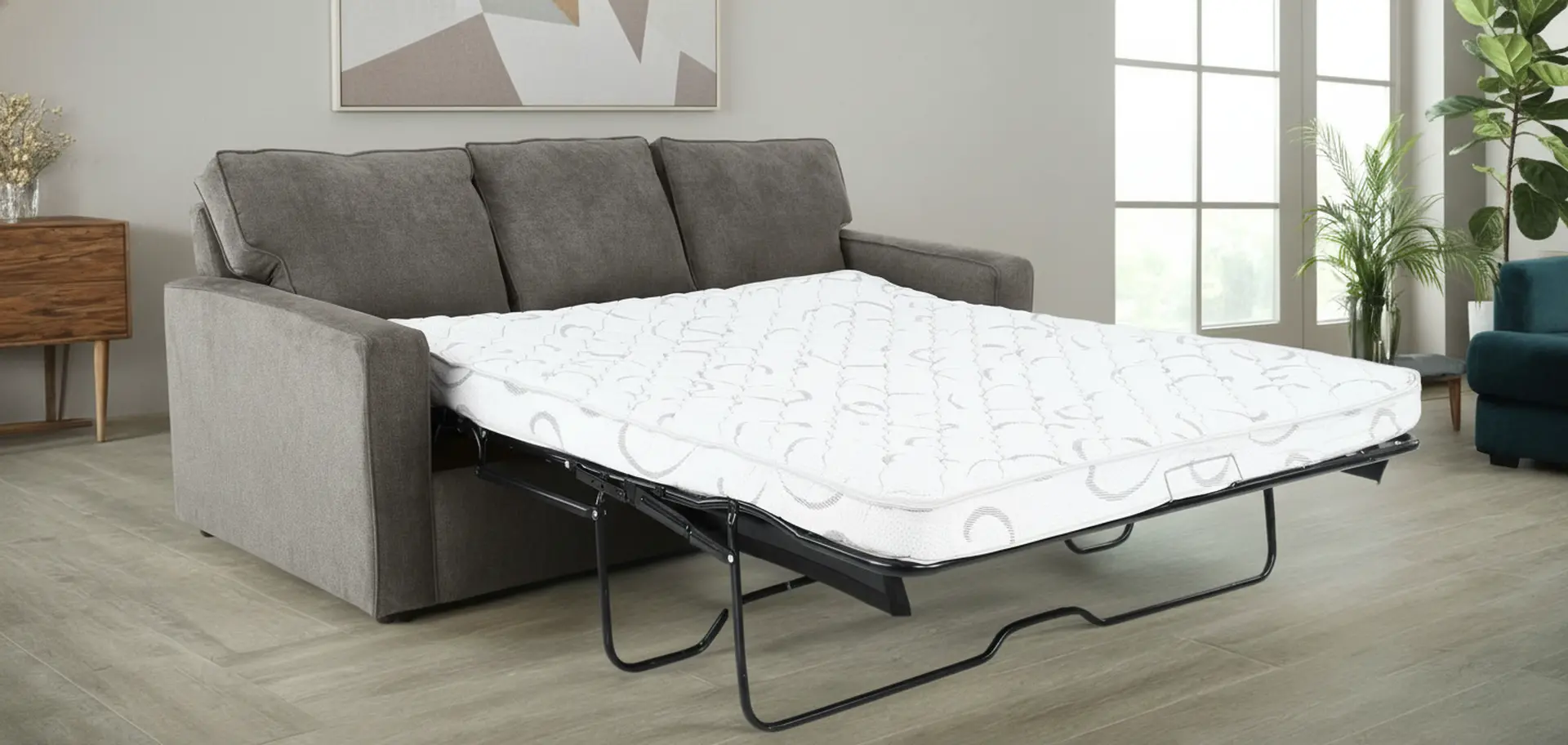 Norris Graphite Gray Queen Sleeper Sofa with Ottoman-6