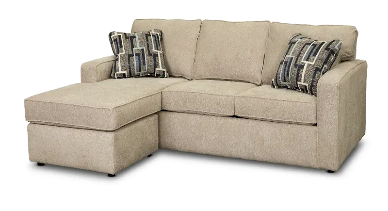 Norris Jute Beige Queen Sleeper Sofa with Ottoman