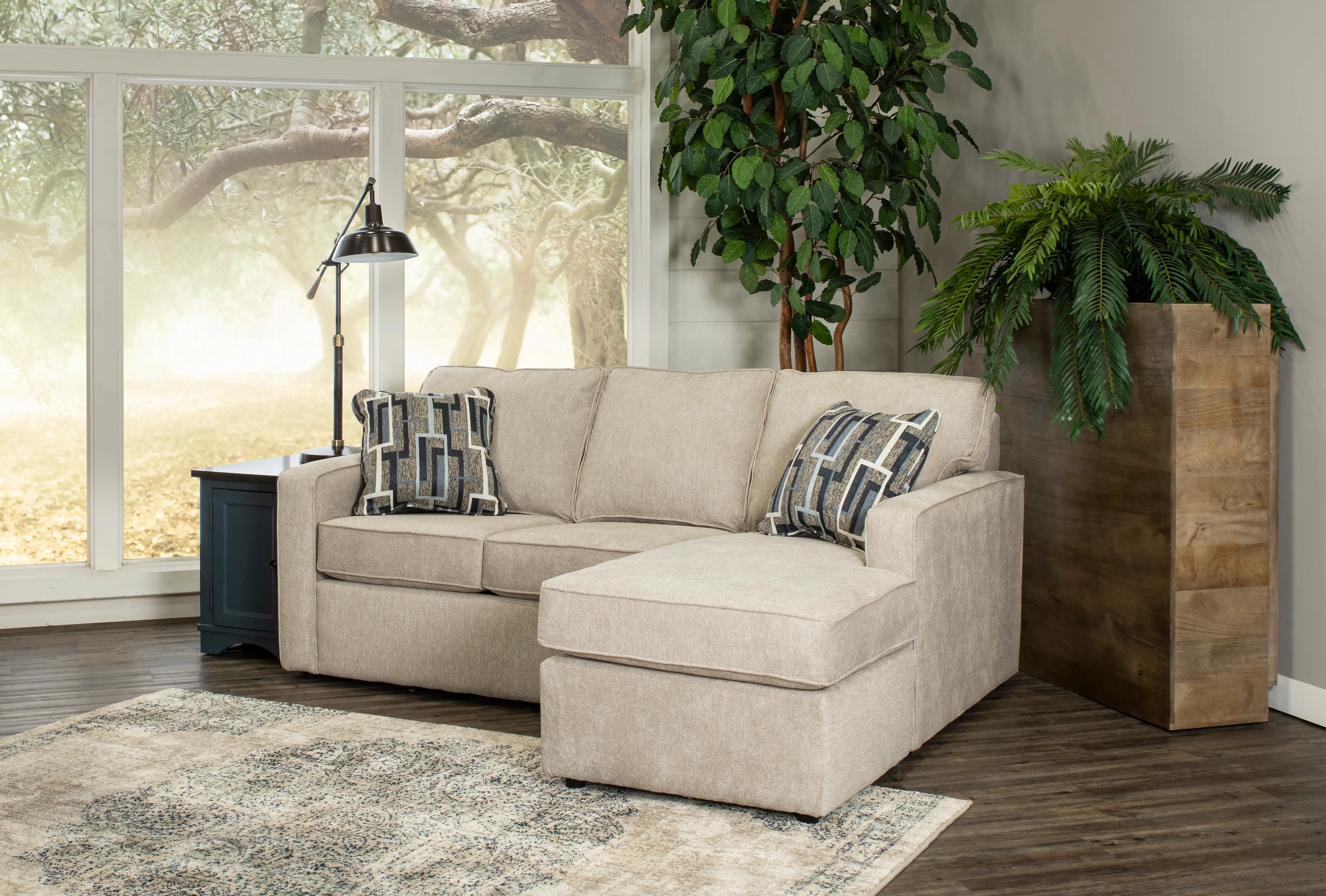Norris Jute Beige Queen Sleeper Sofa with Ottoman-2