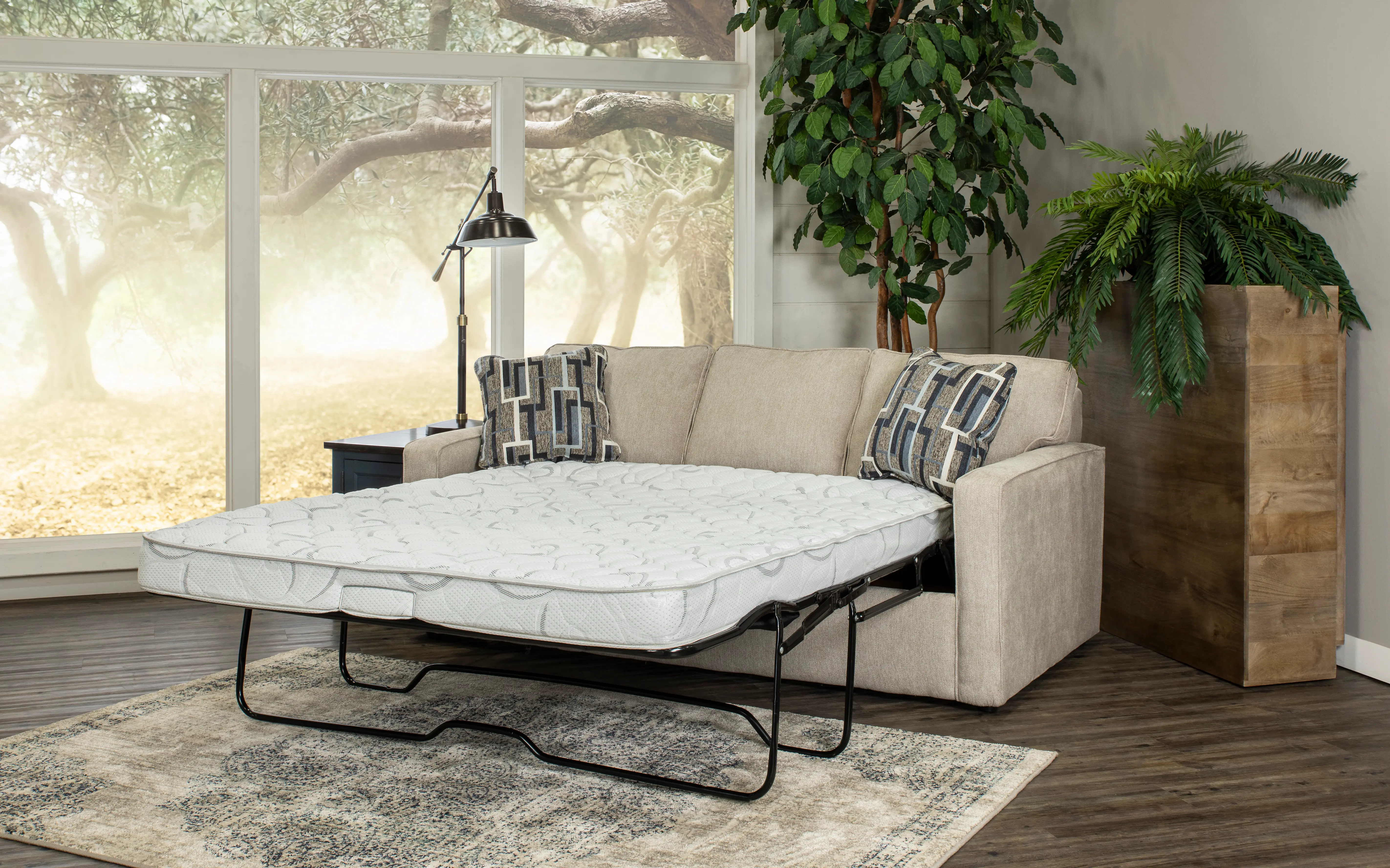Norris Jute Beige Queen Sleeper Sofa with Ottoman-4