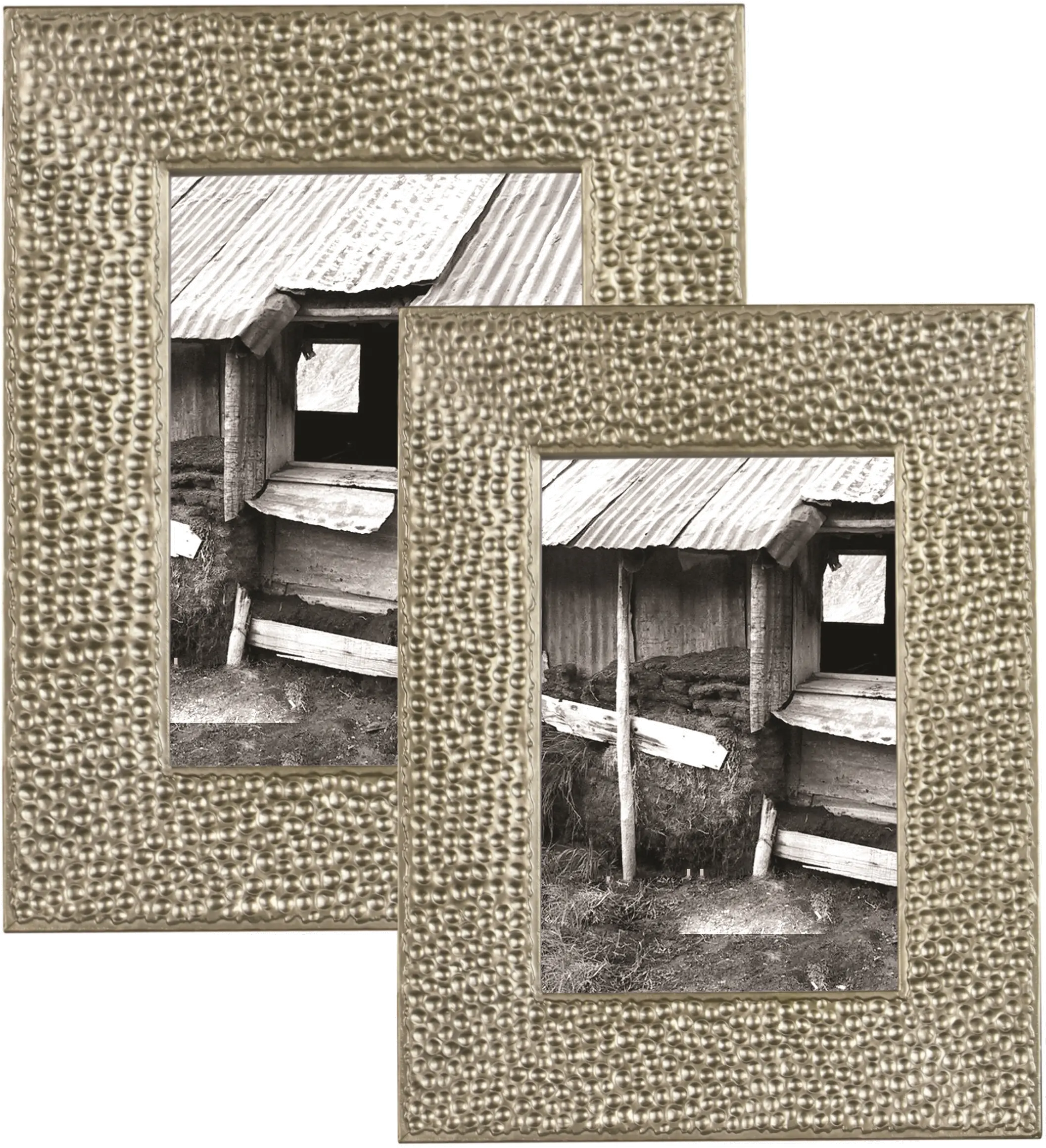 10 Inch Silver Dimple Picture Frame-3