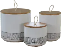 5  White Ceramic Lidded Canister