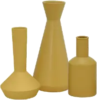 12 Inch Yellow Ceramic Vase