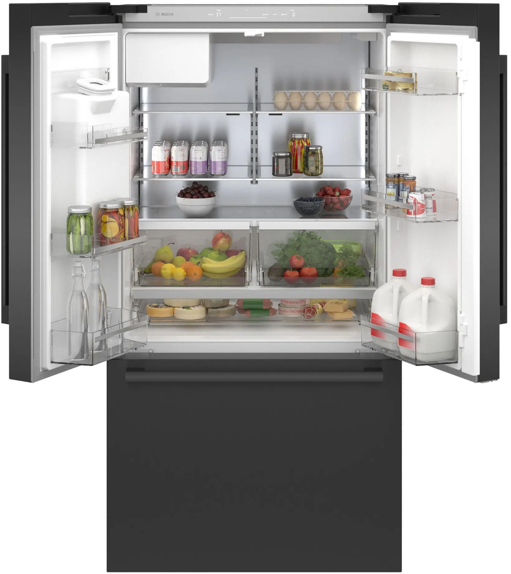 B36CD50SNB Bosch 21.6 cu ft French Door Refrigerator - Black Stainless Steel-1