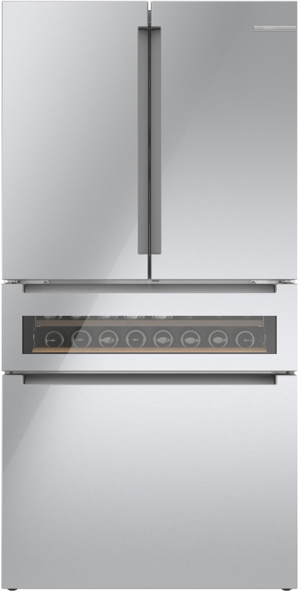 Bosch 800 Series 21 cu ft French Door Refrigerator - Counter Depth Stainless Steel