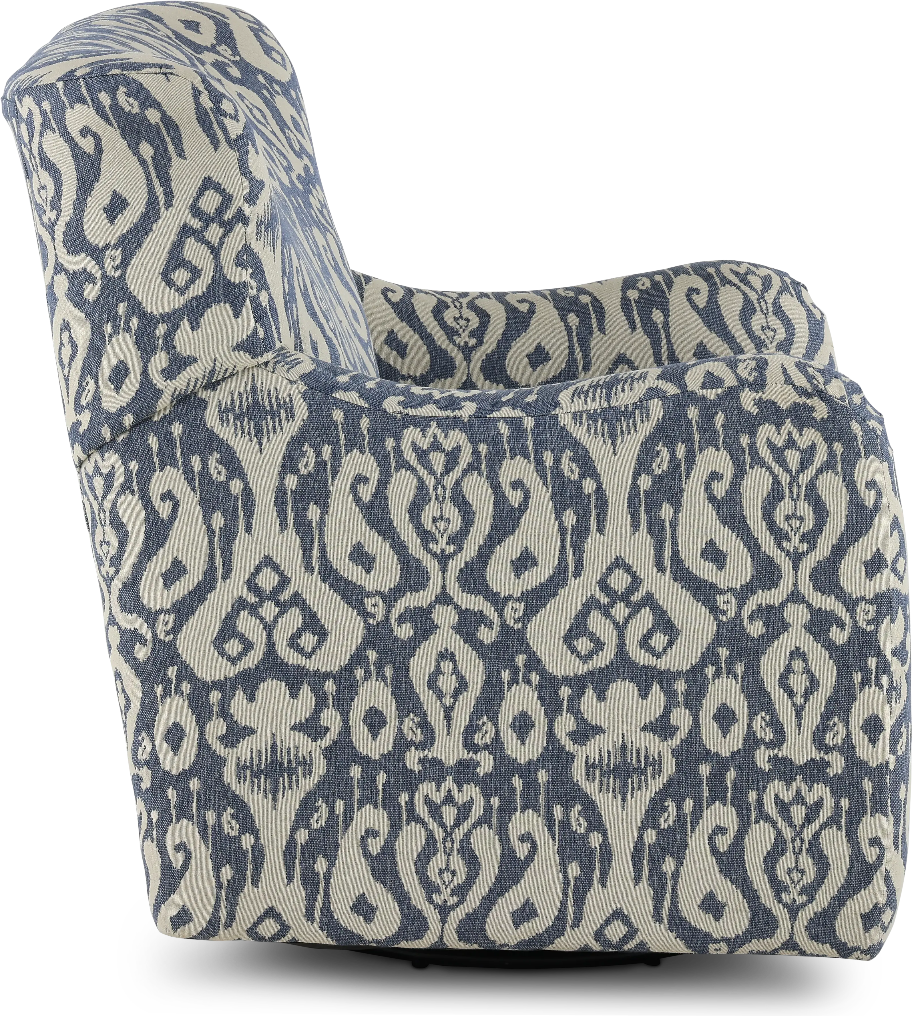 Casbah Denim Blue and Off White Swivel Accent Chair-5