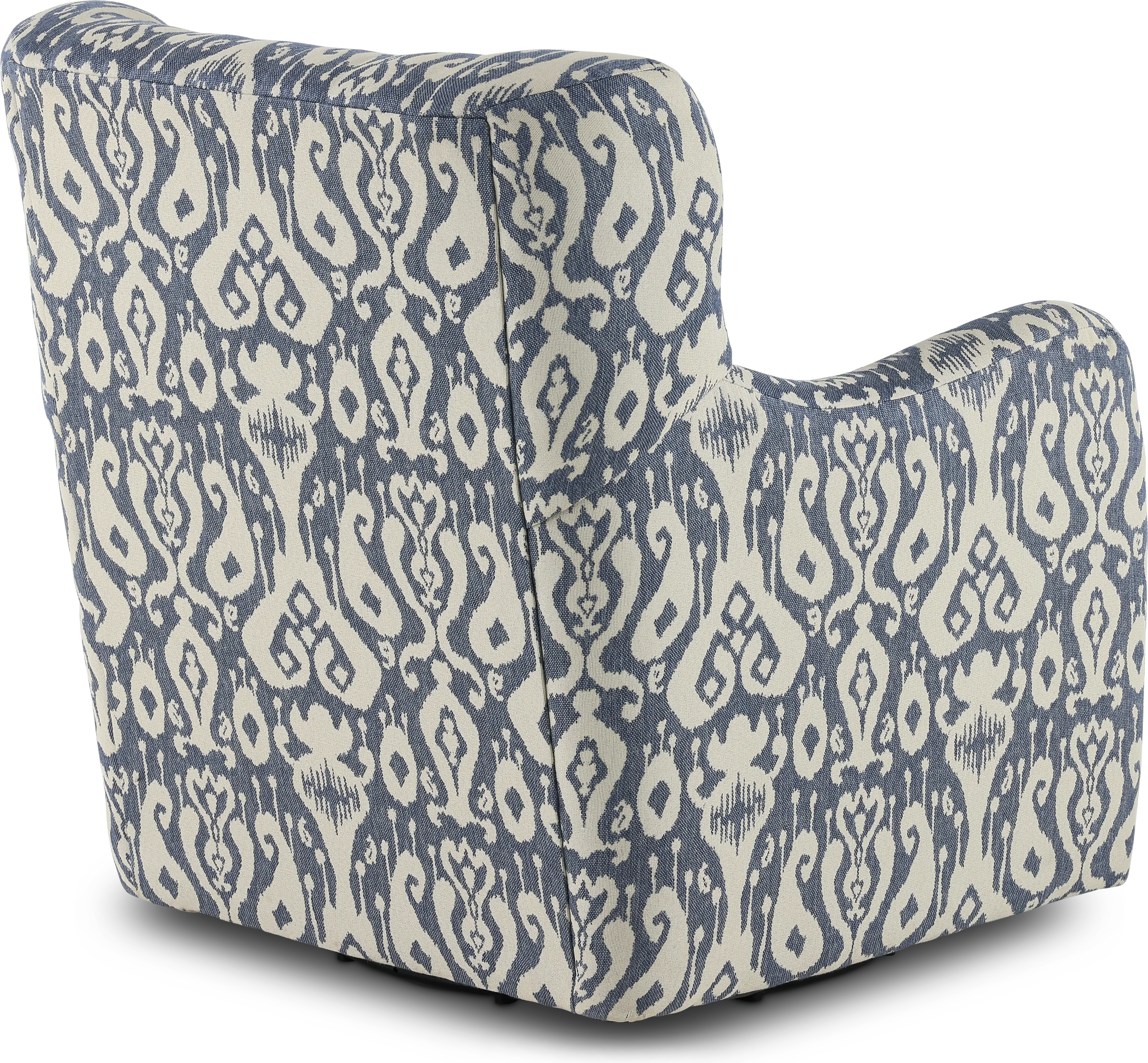 Casbah Denim Blue and Off White Swivel Accent Chair-6