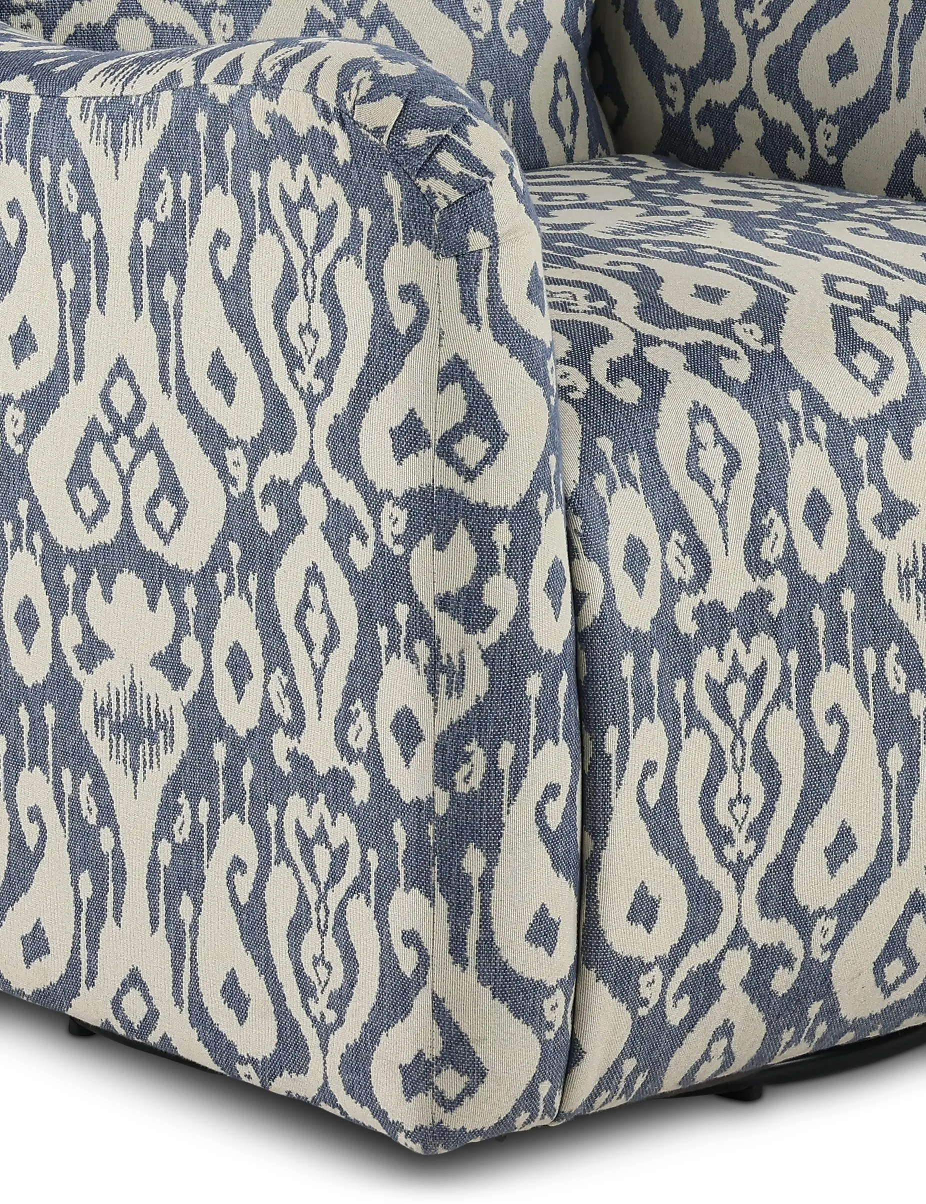 Casbah Denim Blue and Off White Swivel Accent Chair-7