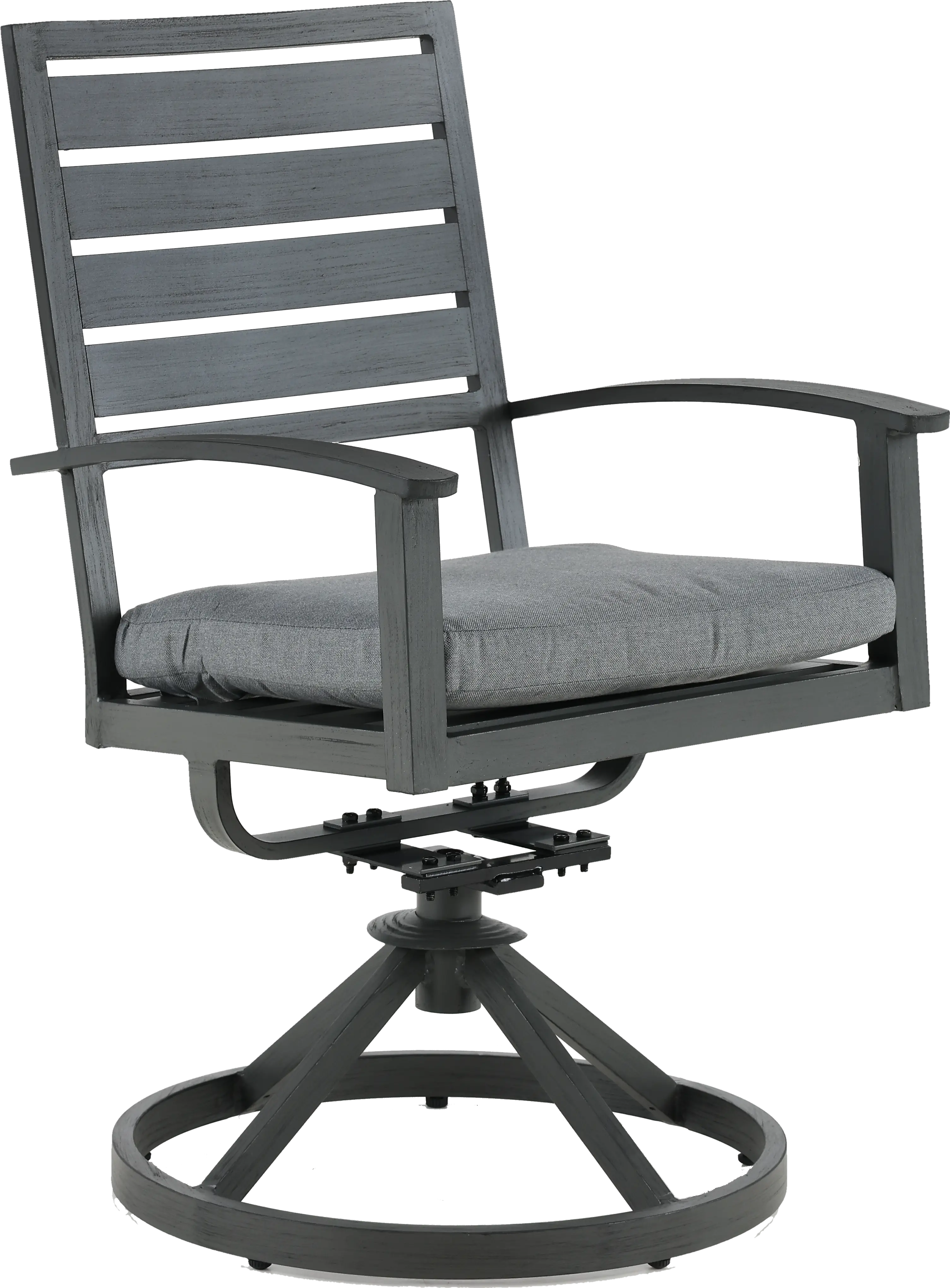 West Lake Gray Patio Swivel Dining Chair-1