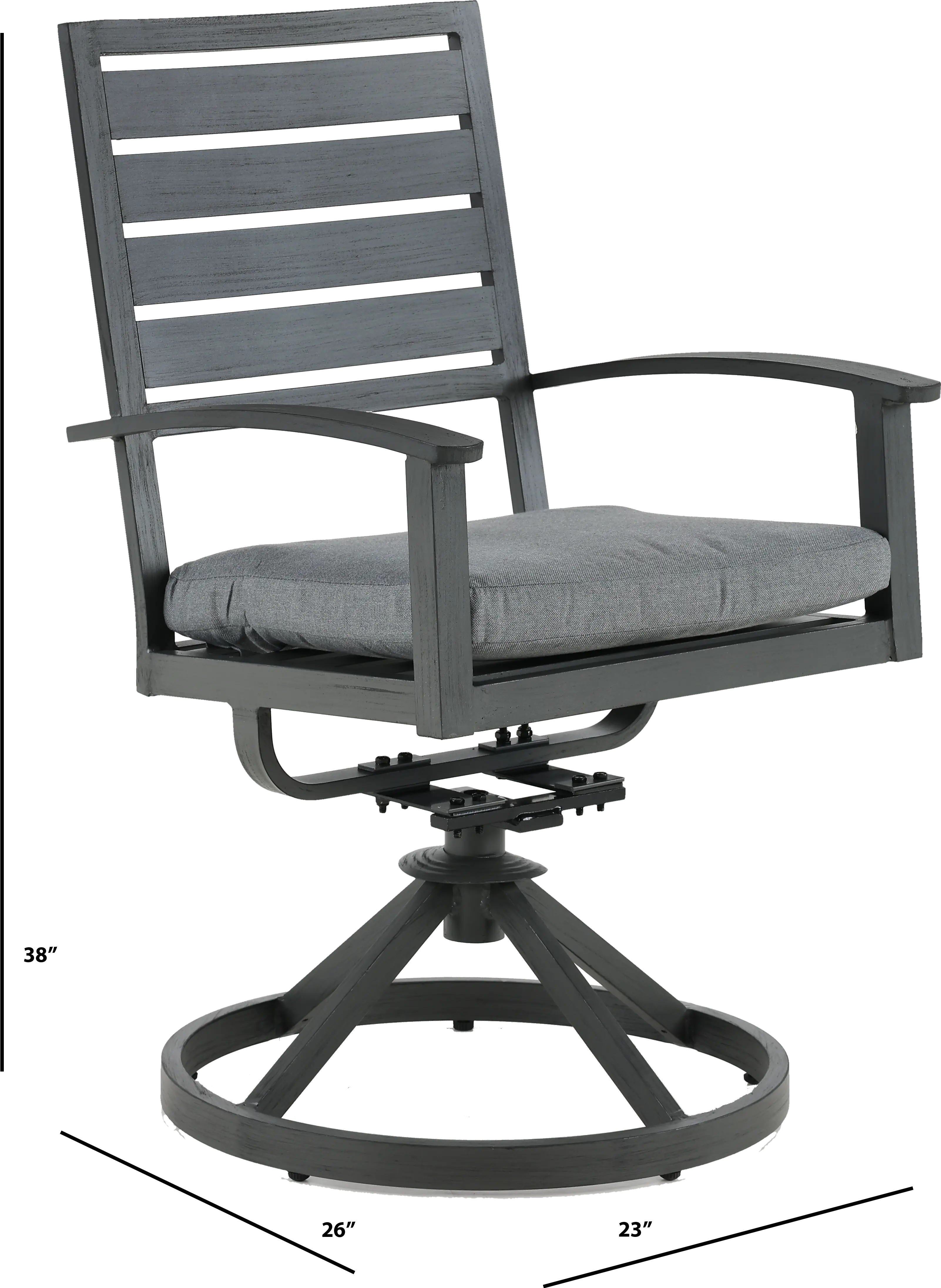 West Lake Gray Patio Swivel Dining Chair-3