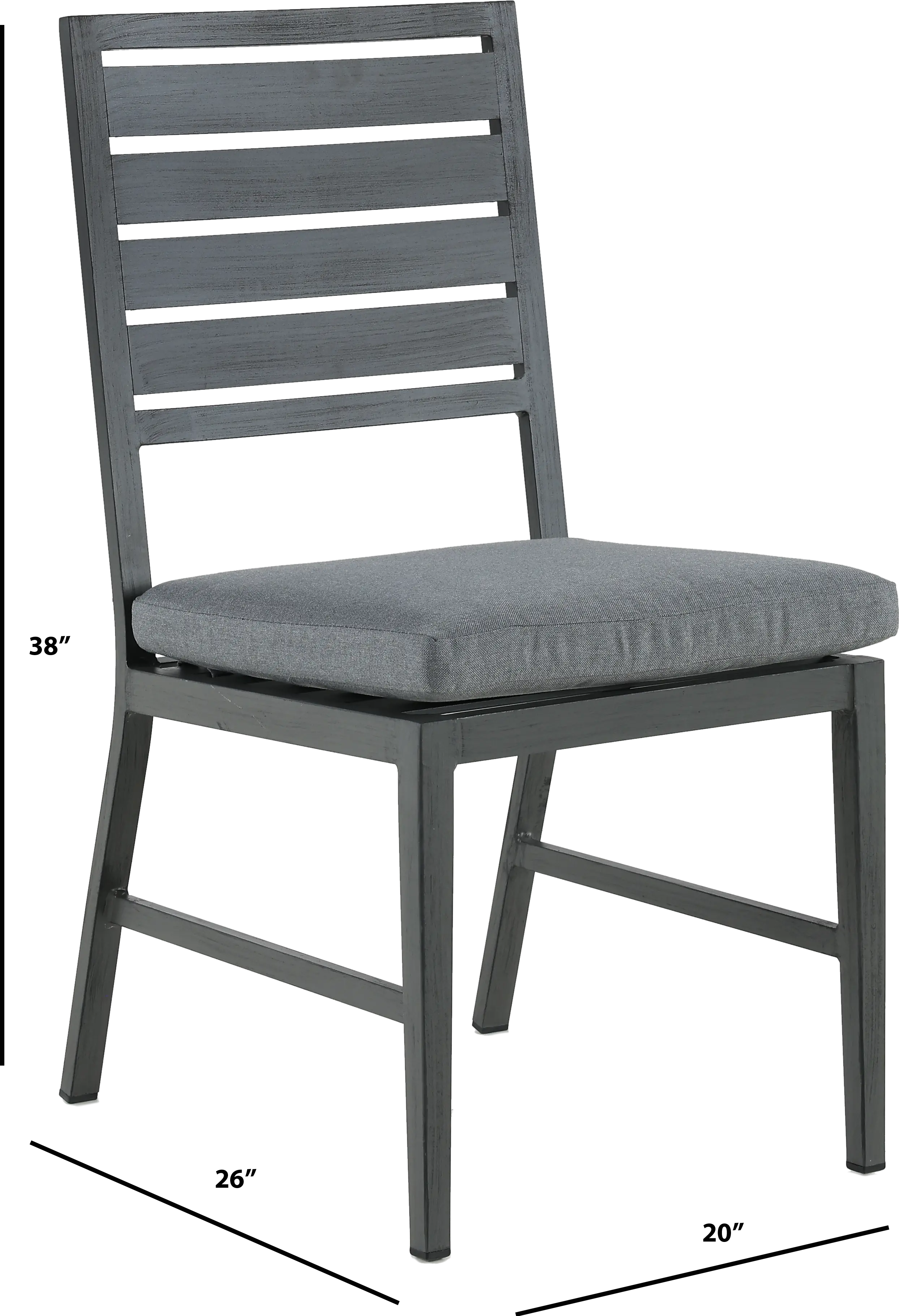 West Lake Gray Armless Patio Dining Chair-7