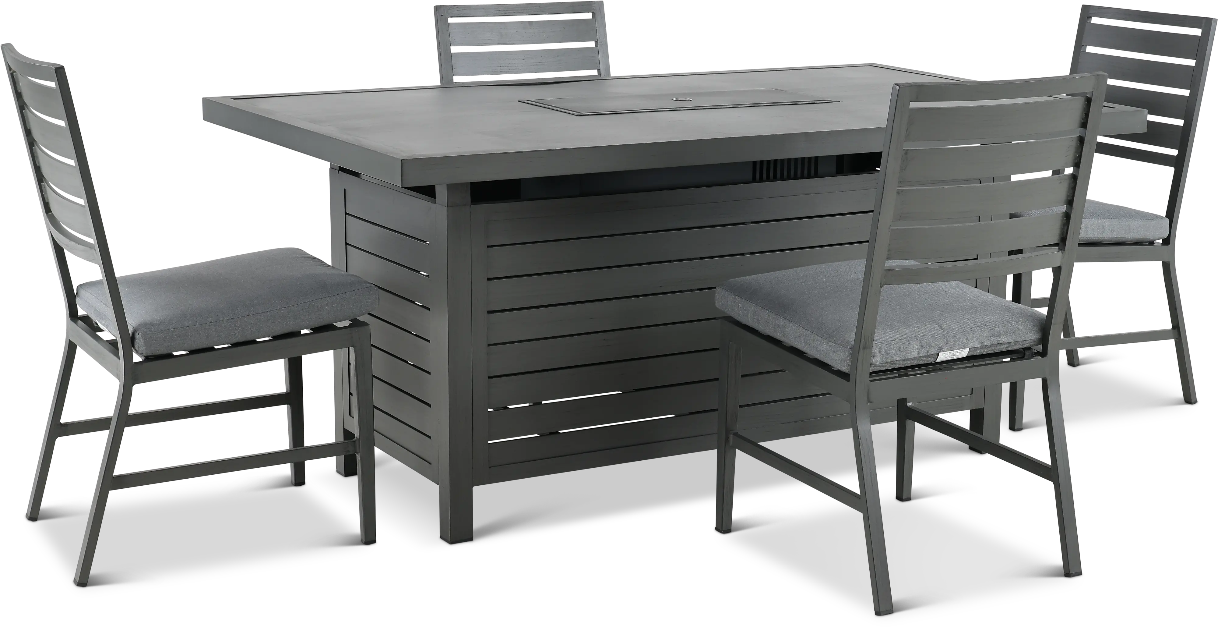 West Lake 5 Piece Patio Fire Pit Table and Chair Set-4