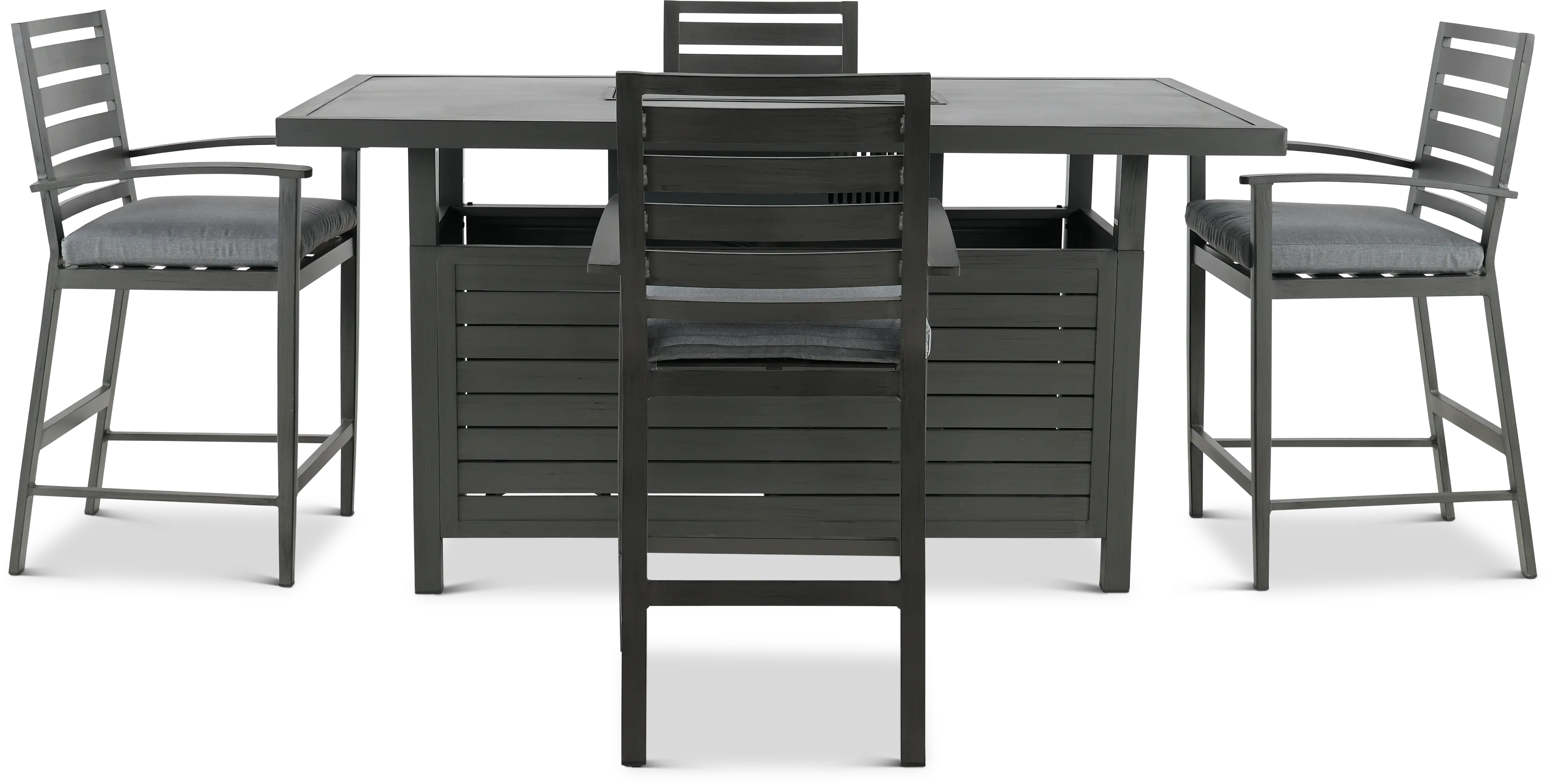 West Lake 5 Piece Patio Fire Pit Table and Chair Set-1