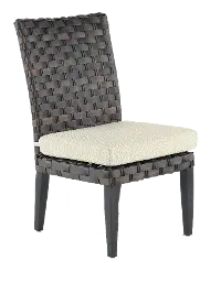 Sunset  Beige and Wicker Armless Patio Dining Chair