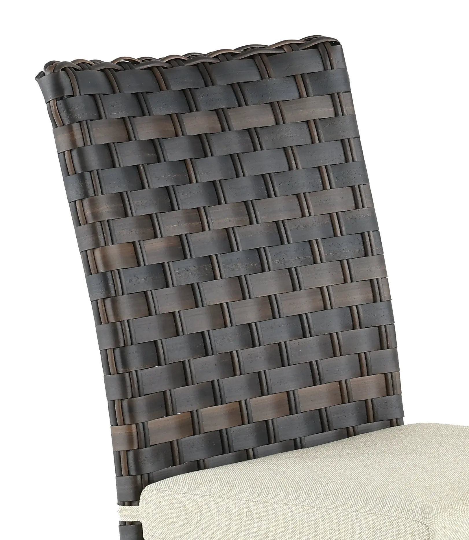 Sunset  Beige and Wicker Armless Patio Dining Chair-7