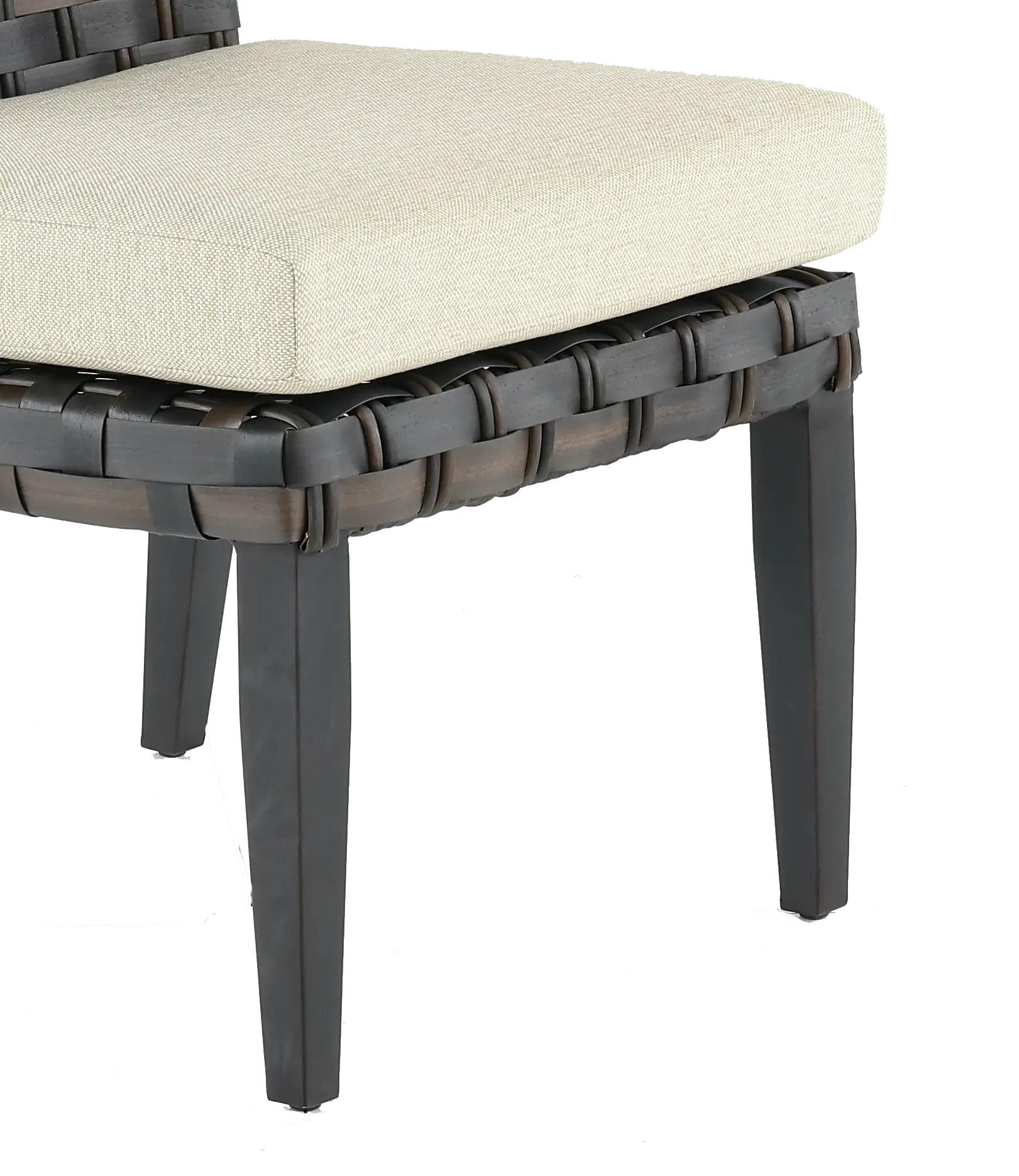 Sunset  Beige and Wicker Armless Patio Dining Chair-8