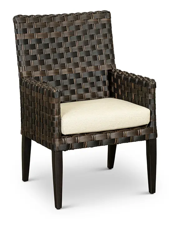 Sunset Beige and Wicker Patio Dining Armchair-2