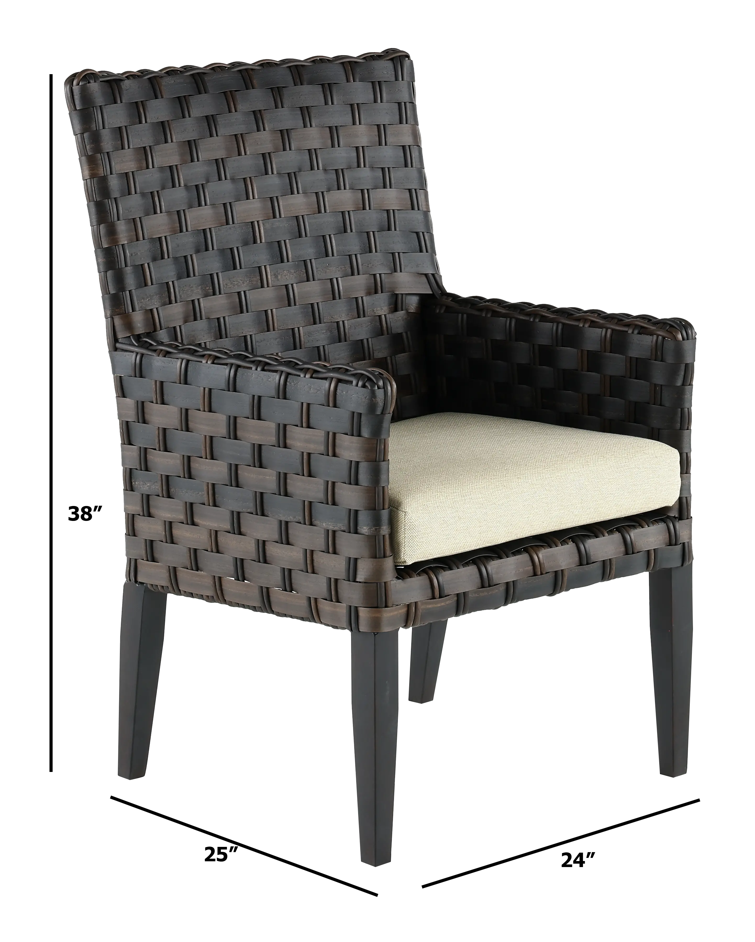 Sunset Beige and Wicker Patio Dining Armchair-3