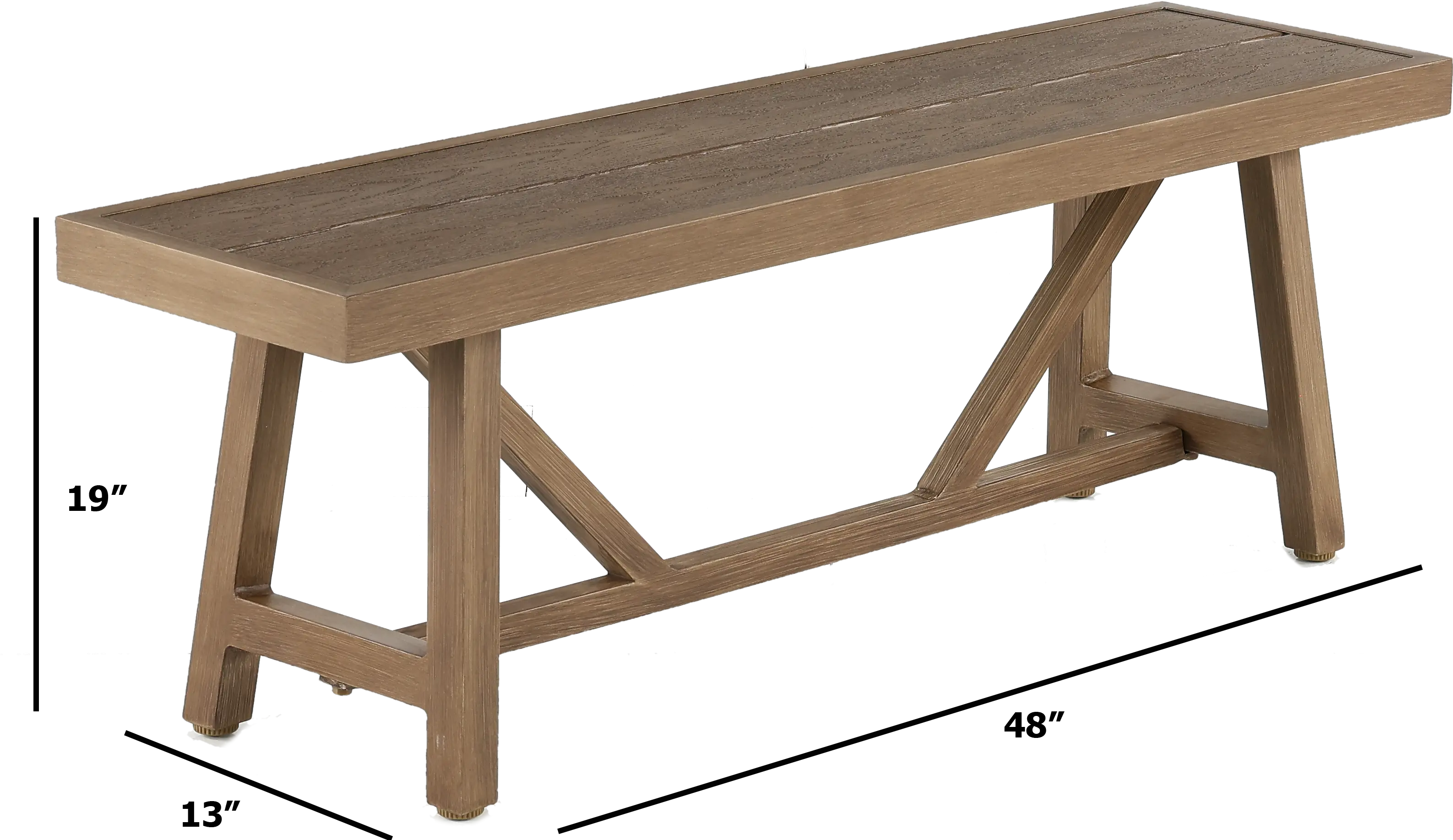 Sunset Brown Patio Bench-3