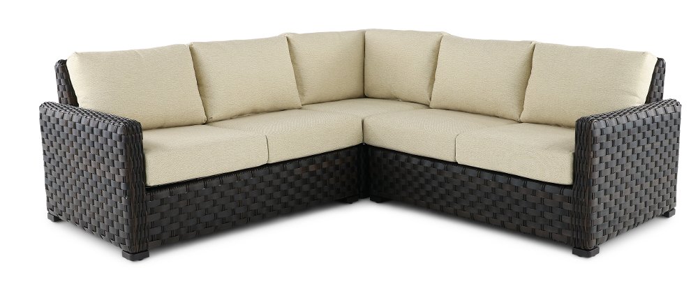Sunset 3 Piece Beige and Wicker Patio Sectional