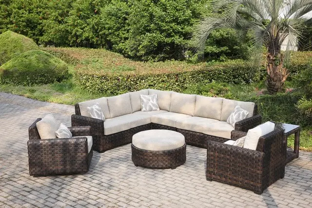 Sunset 4 Piece Tan Patio Sectional-2