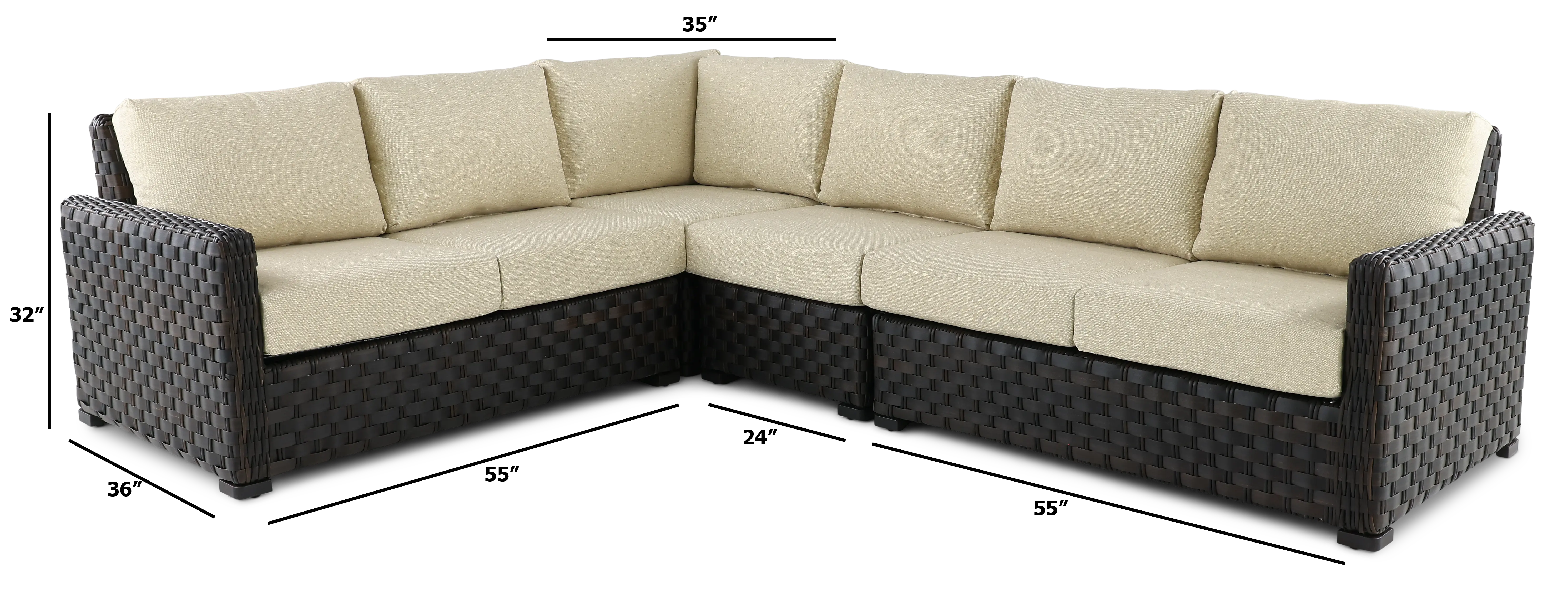 Sunset 4 Piece Tan Patio Sectional-3