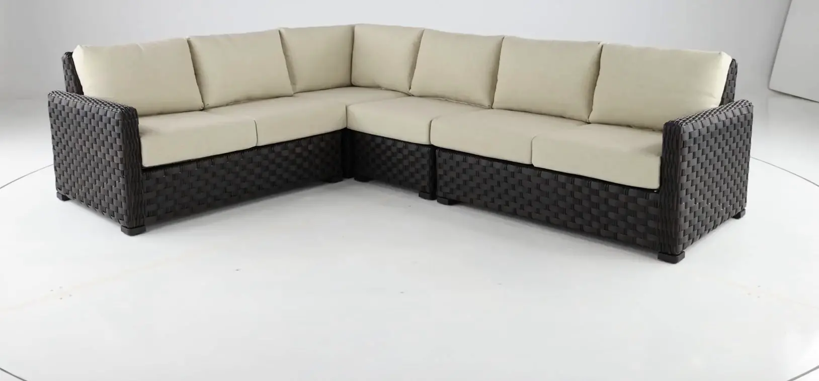 Sunset 4 Piece Tan Patio Sectional-5