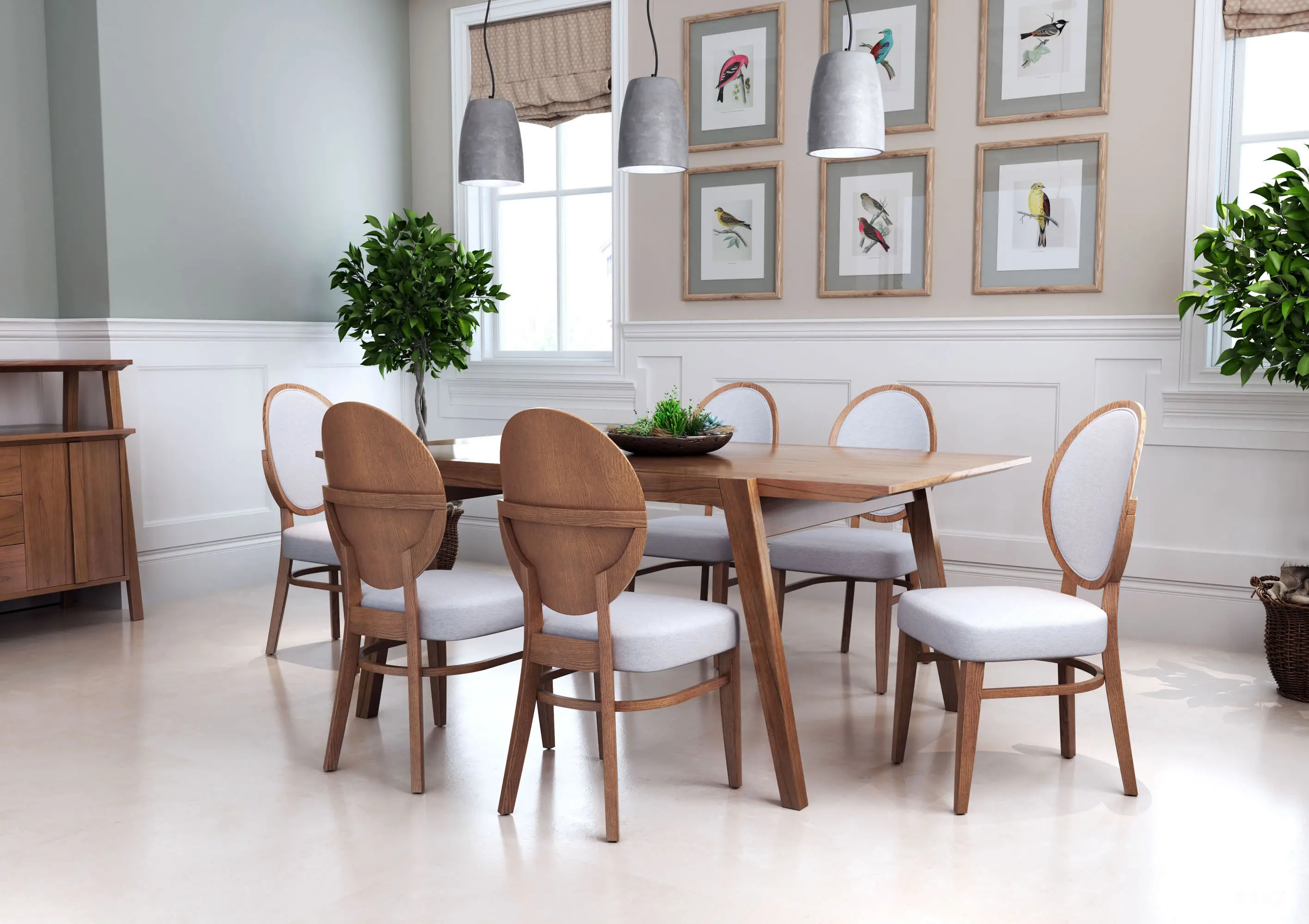 Regents Brown and Gray Upholstered Dining Room Chair (Set of 2)-2